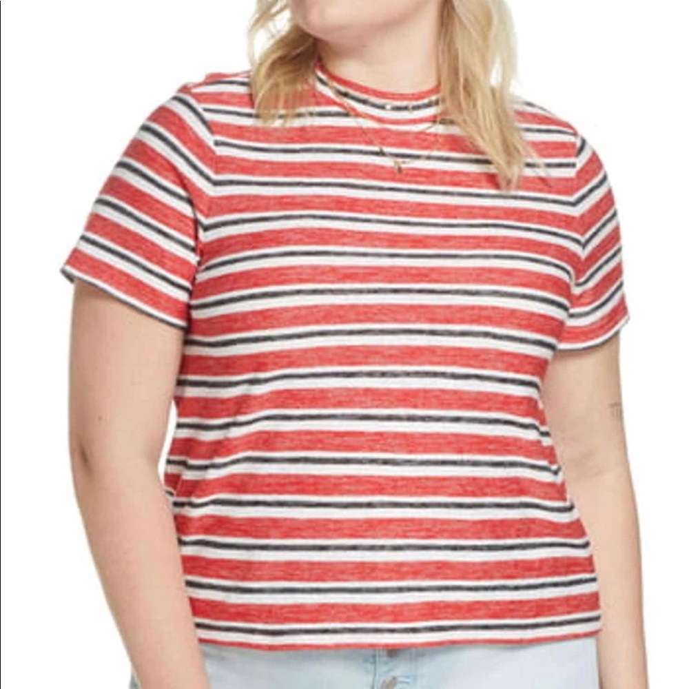BP x Claudia Sulewski Red Stripe Short Sleeve Tee